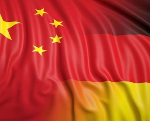 Flagge China - Deutschland. Beitragsbild News